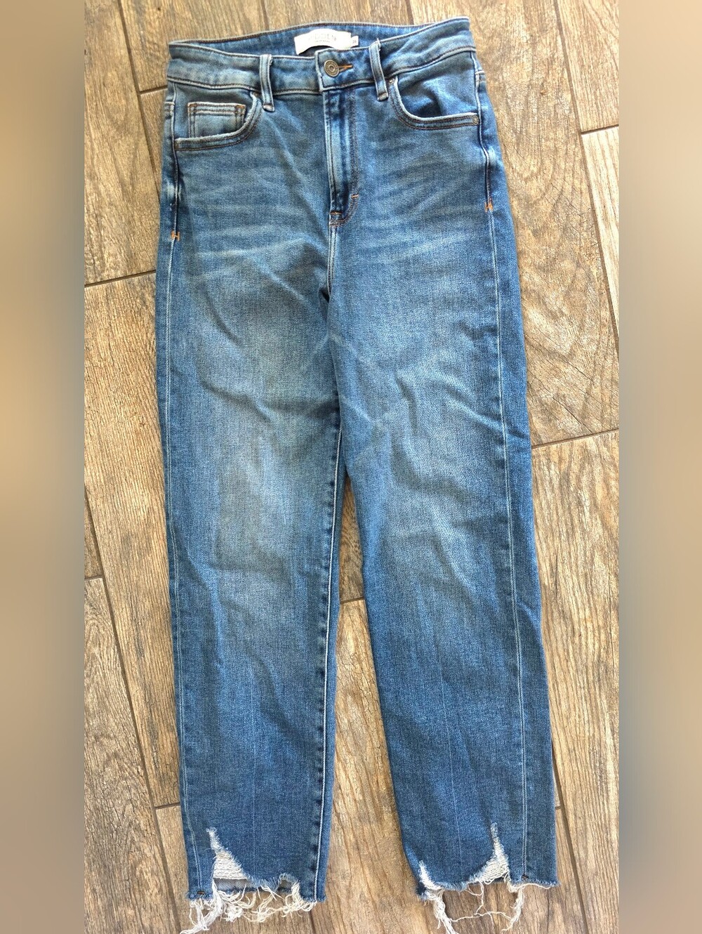 Hidden Straight Leg Denim Jeans Sz 26 Buckle Brand